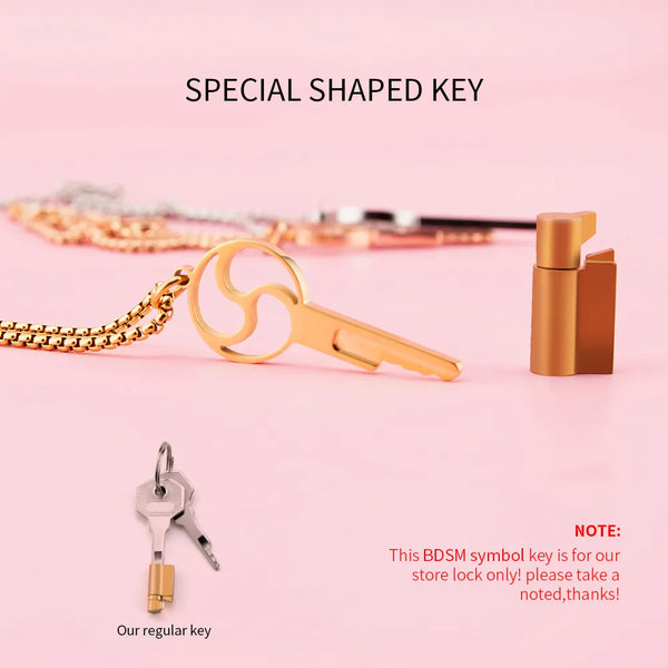BDSM Shaped Chastity Key Necklace - Key fits standard barrel lock (included with keys if selected)