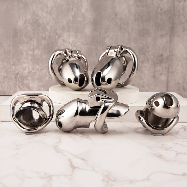 2023 New HTV3 Stainless Steel Male Chastity Cage 5 Sizes Chastity Device Penis Cage Cock Ring With Lock Adults Sex Toys For Men