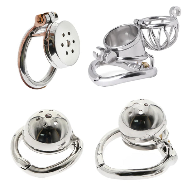 New Small Metal Penis Lock Cock Cage Male Stainless Steel Chastity Cage Device Urethral Ring BDSM Sex Toy For Men Erotic Bondage
