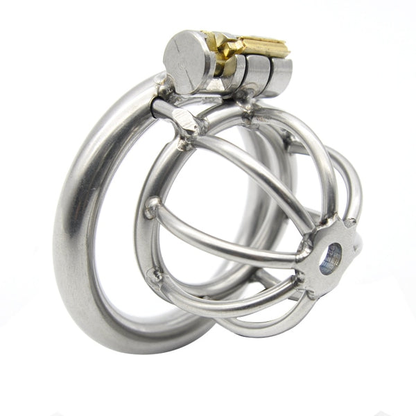Super Small Stainless Steel Male Chastity Device - Essentially the Goto cage for serious chastity.