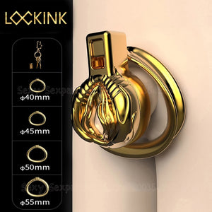 Metal Hollow Chastity Cock Cage Penis Anti-off Cock Ring Chastity Belt Virginity Cage Device Male Metal Ball Lock Stretcher Cbt