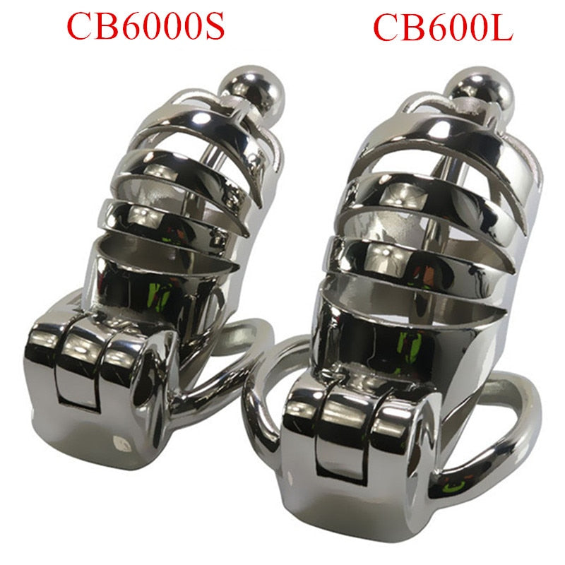 Stainless Steel Male Chastity Device Catheters CB6000L CB6000S Metal Chastity Cage Hollow Penis Sleeve Sex Toys for Men G7-1-227
