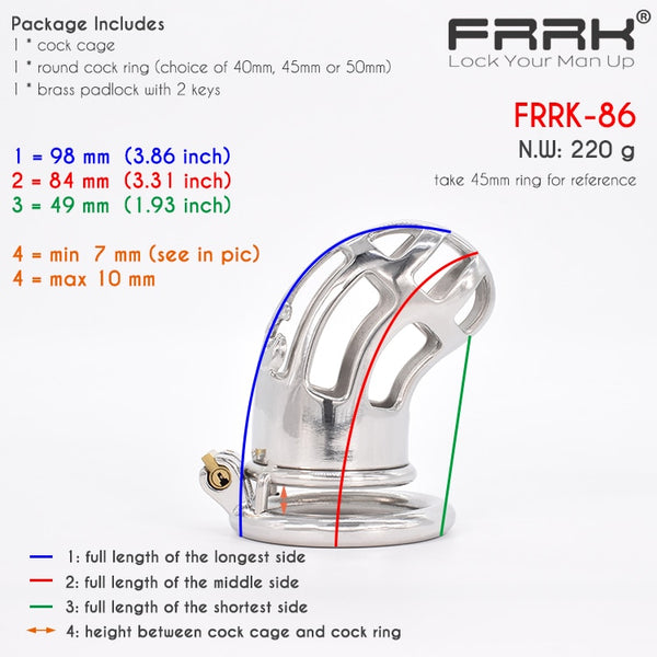 FRRK Large Male Chastity Device - Model Number: FRRK-86 86A