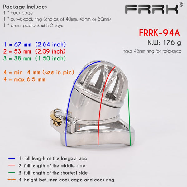 FRRK Chastity Cage Model Number: FRRK-94 95